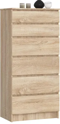 Zdjęcie produktu dla Akord Sonoma Oak 6 Drawer Chest 60X40X130