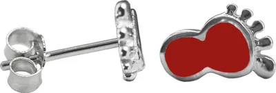 Produktbild von Ohrstecker mit Fuß in verschiedenen Farben Farbe - Rot