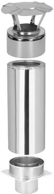 Produktbild von Schornsteinverlängerung Ø 200/260 mm doppelwandig Edelstahl – 500 mm Kaminaufsatz