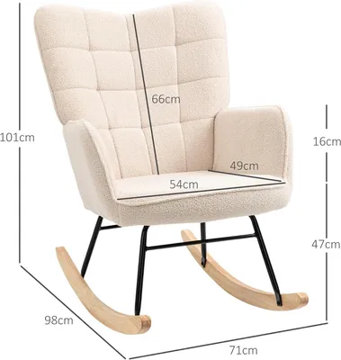 Image de Fauteuil à bascule - Fauteuil - Banc à bascule - Fauteuil relax - Polyester beige - Design ergonomique