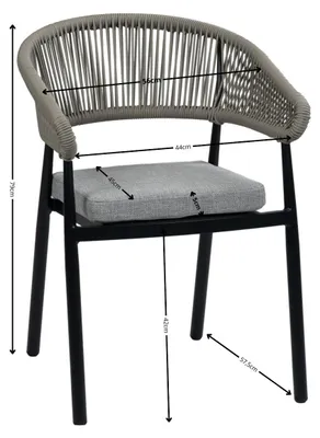 Produktbild von Stapelbarer Gartenstuhl Knokke | Schwarz & Camel | 2er Set