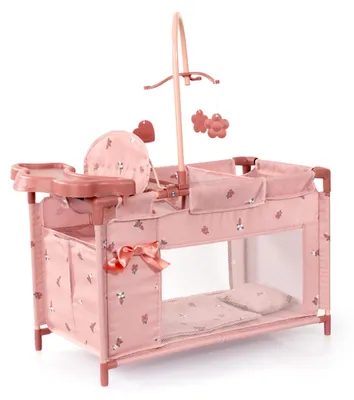Productafbeelding van Bayer Design 62626AA Poppenbed met kast, zitje, mobiel, opbergruimte, dekbed, kussen en poppenaccessoires