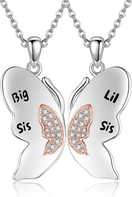 Produktbild von VONALA 925 Sterling Silber Mutter Tochter Yin Yang Ketten für 2 - Matching Schmuck - Damen Mom - Große Schwester kleine Schwester - Anhänger