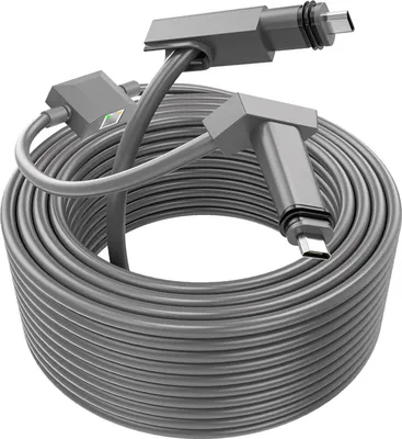 Obrázek produktu pro Náhradní kabel 2 v 1 s ethernetovým adaptérem, 1200 Mbit/s, obdélníkový satelitní kabel pro satelitní anténu V2, 2 m + 0,9 m