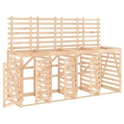 Produktbild von vidaXL Mülltonnenbox für 4 Tonnen Massivholz Kiefer