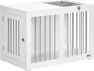 Zdjęcie produktu dla Klatka Dla Psa, Dom Dla Psa, Klatka Dla Średnich Psów, Klatka Dla Psa Z Drzwiami, Dom Dla Psa, Klatka Transportowa, Biała, 80 X 50 X 56,5 Cm