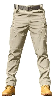Obrázok produktu pre Pánske pracovné nohavice – elastický pás – farba khaki
