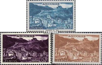 Produktbild von Briefmarken Andorra - Französische Post 1957 Mi 161-163 (kompl.Ausg.) Jahrgang 1957 komplett postfrisch Landschaften