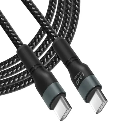 Image de Câble de charge rapide USB-C / USB-C Power Delivery 60W Longueur 3m LinQ Noir