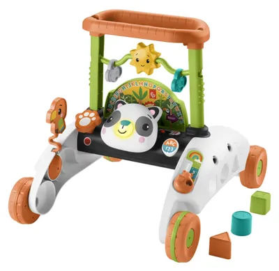 Produktbild von Fisher-Price 2-seitiger Panda-Lauflernwagen, Babyspielzeug – mehrsprachige Edition, 4 Rad/Räder, Kunststoff, Mehrfarbig