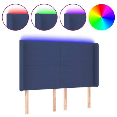 Produktbild von Möbel LED Kopfteil Blau 147x16x118/128 cm Stoff - Kopfteile CLORIS7018626