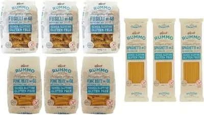 Produktbild von 9er-Pack Testpaket Rummo Pasta Glutenfreie Spaghetti - Fusilli - Penne Rigate,Nudeln Senza Glutine 400g