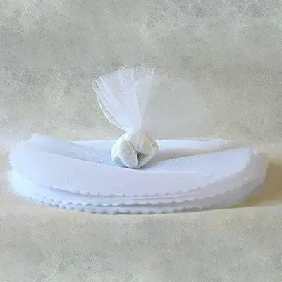25 runde Tüllböden, weiß, 24 cm