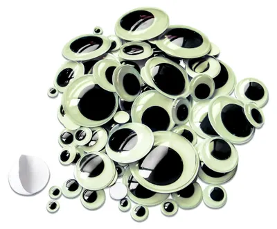 Produktbild von TOAOB 100 Stück Wackelaugen Selbstklebende Fluoreszierende Klein Kunststoff Augen zum Basteln Kulleraugen 6mm bis 35mm Wiggle Googly Eyes Bastelaugen für Scrapbooking Kunsthandwerk Zubehör