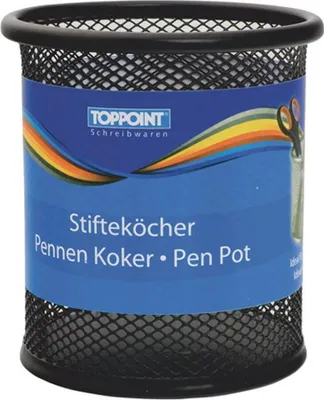 Produktbild von 6 Stifteköcher Stiftebecher schwarz & silber
