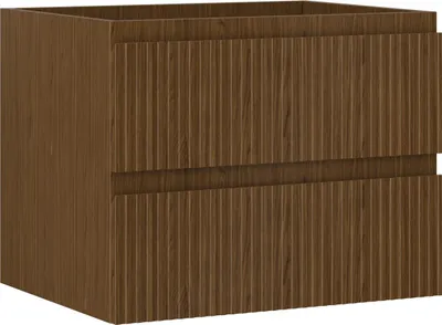 Produktbild von Mexen Rivel Badezimmerschrank Unterschrank 60 cm, 2 Schubladen, geriffelt, Nussbaum - 91A20-06047-2-BFF86
