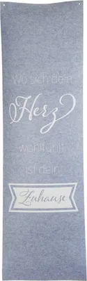 Produktbild von Vorhang Herz 60 x 200 cm Filz Gardine mit Spruch