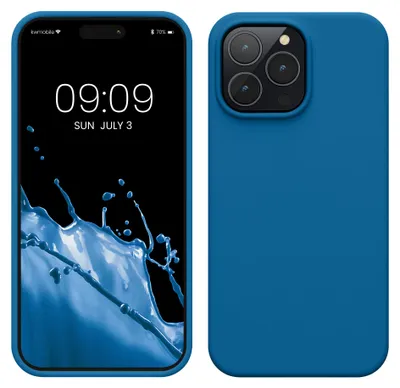 Produktbild von kwmobile Handyhülle für iPhone 14 Pro Max Hülle, für iPhone 14 Pro Max Case - Hülle Silikon - kabelloses Laden - Blue Reef