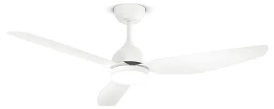Obrázek produktu pro Stropní ventilátor s osvětlením Perenz 7189 B CT bílý – Ø 132 cm, 3 lopatky, 6 rychlostí, 40 W stejnosměrný motor, tichý chod