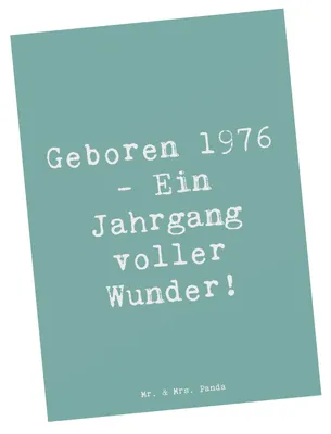 Produktbild von Mr. & Mrs. Panda Postkarte Spruch 1976 Geburtstag - Meeresbrise - Geschenk, Ansichtskarten, Erinnerungen, Fotokarte, Geburtstagsgeschenk, Postkarten, Jahrgang, Wunderjahr