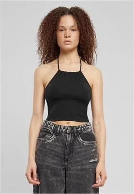 Image de Dámské tílko Urban Classics Ladies Cropped Neckholder Top 2-Pack black/white - XL