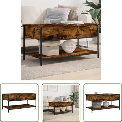 Produktbild von The Living Store Couchtisch Räuchereiche 100x50x50 cm Holzwerkstoff und Metall