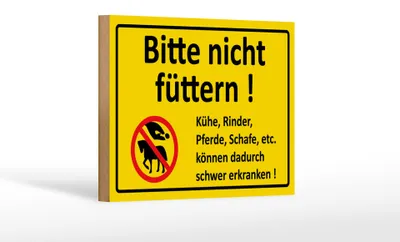 Produktbild von Holzschild Warnschild 18x12cm Bitte nicht füttern