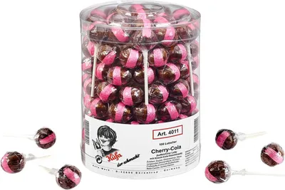 Produktbild von Küfa Cherry Cola Lutscher mit Kirsch Cola Geschmack 100 Stück 1800g