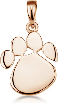 Produktbild von MATERIA Damen Gold Ketten-Anhänger Pfote Silber 925 vergoldet Halsschmuck Tier Tatze mit Halskette KA-408-Rose