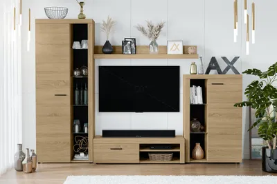 Produktbild von AX LIVING Spacoro Wohnwand Geölte Eiche Wohnzimmerschrank 270 cm