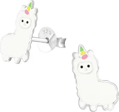 Produktbild von Kinder Ohrstecker „Alpaka“: 925 Silber Ohrringe