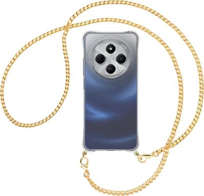 Produktbild von Handykette Backcover-Schutzhülle mit Band (Metall goldfarben) für Xiaomi Redmi 14C 4G - goldfarbene Kette