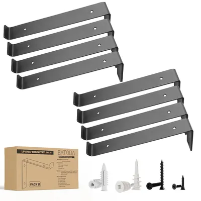 Image de Supports en forme de L pour étagères, 30,5 cm, lot de 8, pour fixation murale