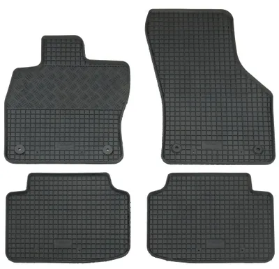 Gummifußmatten Set für Skoda Octavia 3 5E (2013-) + 4 (2020-), 4-teilig, schwarz