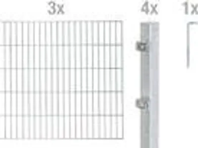 Immagine prodotto di Alberts 653798 Staccionata doppia come set di recinzione completo di 8 pezzi, zincato a caldo, altezza 200 cm, lunghezza 6 m