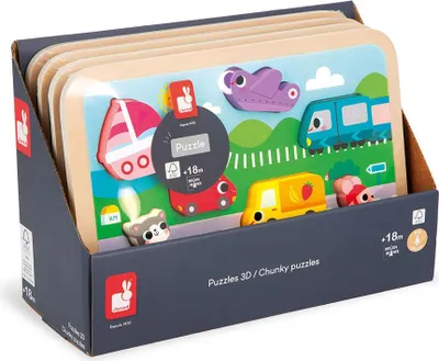 Obrázok produktu pre Janod drevené puzzle - vzdelávacia hračka pre batoľatá