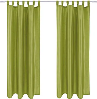 Image de lot de 2 rideaux opaques Alessia avec passants 140x145cm vert