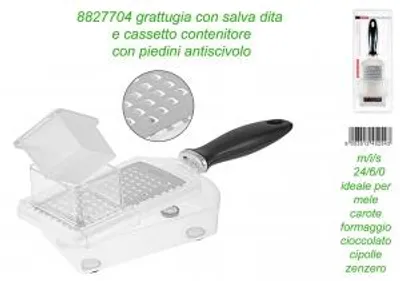 Immagine prodotto di Grattugia Con Salvadita Acciaio Inox Con Manico Antiscivolo