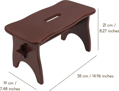Produktbild von Creative Deco Braune Fußbank Holz Hocker - 38 x 19 x 21 cm - Tritthocker Blumenhocker