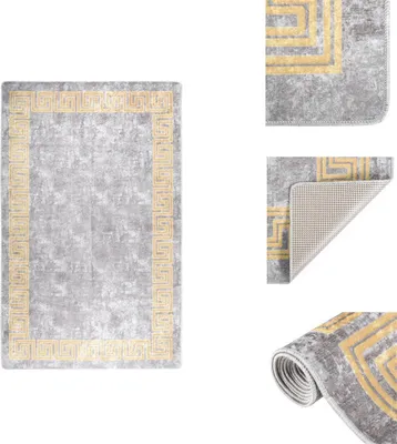 Produktbild von vidaXL Teppich Waschbar 80x150 cm Grau Rutschfest -  Teppiche