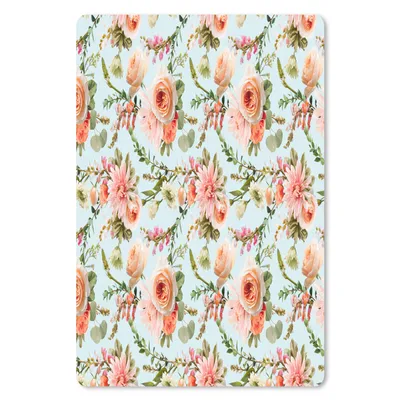 Produktbild von MuchoWow® Mauspad Mousepad Blumen - Muster - Rosen 40x60 cm - Mousepads - Maus Mat - Pad - Mausunterlage - Schreibtisch Accesoire