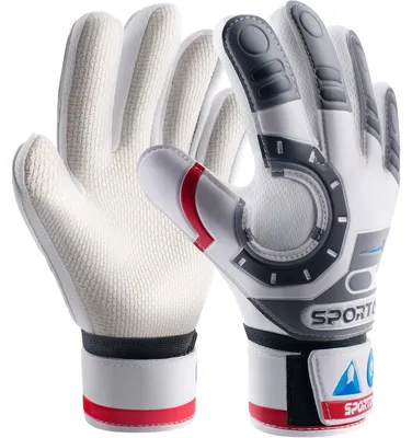 Immagine prodotto di Guanti da portiere per bambini e ragazzi, colore bianco, taglia 7