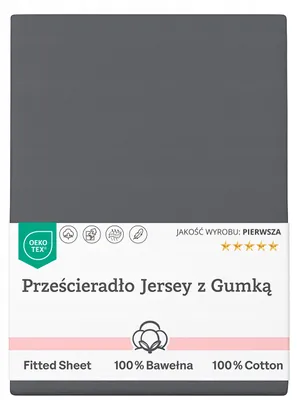Produktbild von Textom Jersey Bettlaken mit Gummizug 140x200 cm Grau