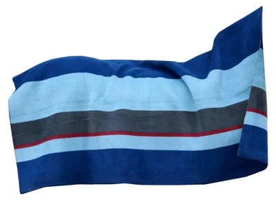 Produktbild von Kentuckt Horsewear - Fleecedecke - Schwer - Quadratische Streifen - Marine/Grau - 140x120cm