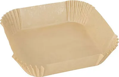 Produktbild von 100x Backpapierzuschnitte für Heißluftfritteusen Mikrowelle Backofen 16 x 16 x 4,5cm braun