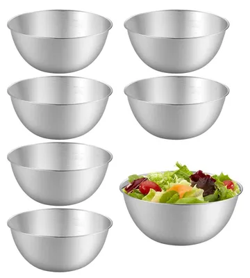 Produktbild von 6er Set Edelstahl Rührschüsseln mit Messmarken 0.7 L Ø 16.8 cm spülmaschinenfest stapelbar