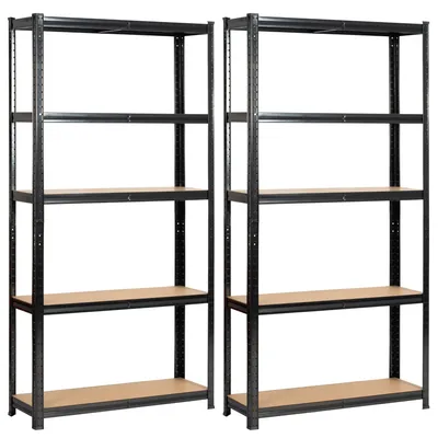 Image de Akord Étagère Métallique 10 Tablettes Noir 90X30X180