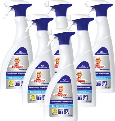 Produktbild von 6er Pack Mr. Proper Professional desinfizierender Allzweckreiniger 4in1, 6x 750 ml