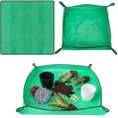 Image de 2 tapis de protection imperméables pour plantations en extérieur, dimensions 100x100 cm