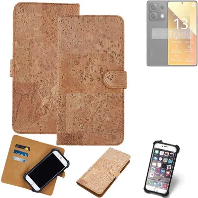 Produktbild von K-S-Trade Hülle kompatibel mit Xiaomi Redmi Note 13 5G Global  Kork Handyhülle Cover  Schutzhülle TPU Case Bumper in Hellbraun, (1x)